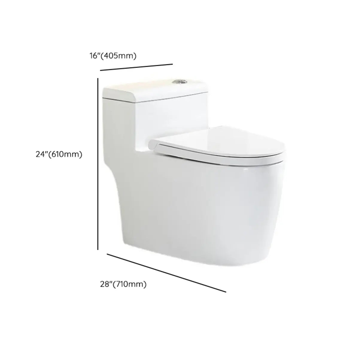 Sleek Elongated White Antimicrobial Seat One-Piece Toilet Image - 21