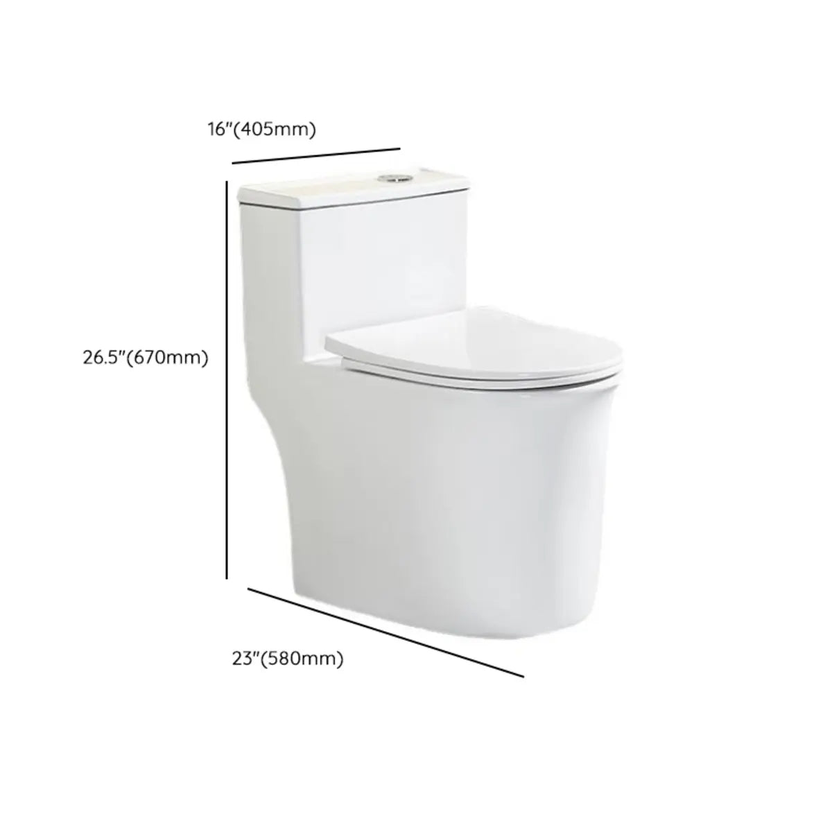 Sleek Elongated White Antimicrobial Seat One-Piece Toilet Image - 22