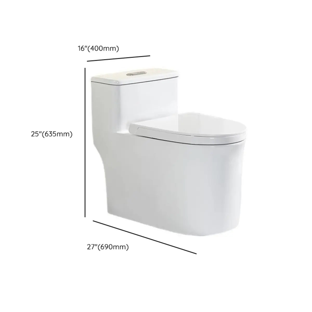 Sleek Elongated White Antimicrobial Seat One-Piece Toilet Image - 23