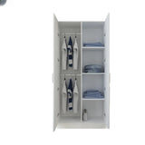 Sleek Freestanding Wood White Medium Cabinet Storage Armoire Image - 18