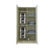 Sleek Freestanding Wood White Medium Cabinet Storage Armoire Image - 3