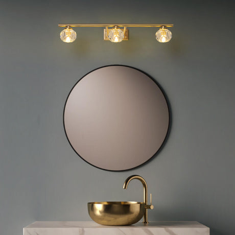 Sleek Gold 5-Light Crystal Bathroom Vanity Light Image - 2