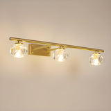 Sleek Gold 5-Light Crystal Bathroom Vanity Light Image - 6