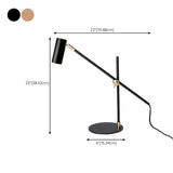 Sleek Gold Adjustable Column Shade Metal Table Lamp #size