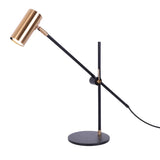 Sleek Gold Adjustable Column Shade Metal Table Lamp Image - 6