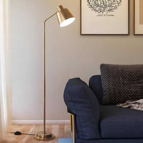 Sleek Gold Cone Living Room Minimalist Floor Lamp Image - 1