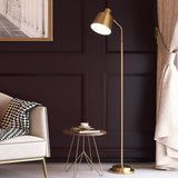 Sleek Gold Cone Living Room Minimalist Floor Lamp Image - 3