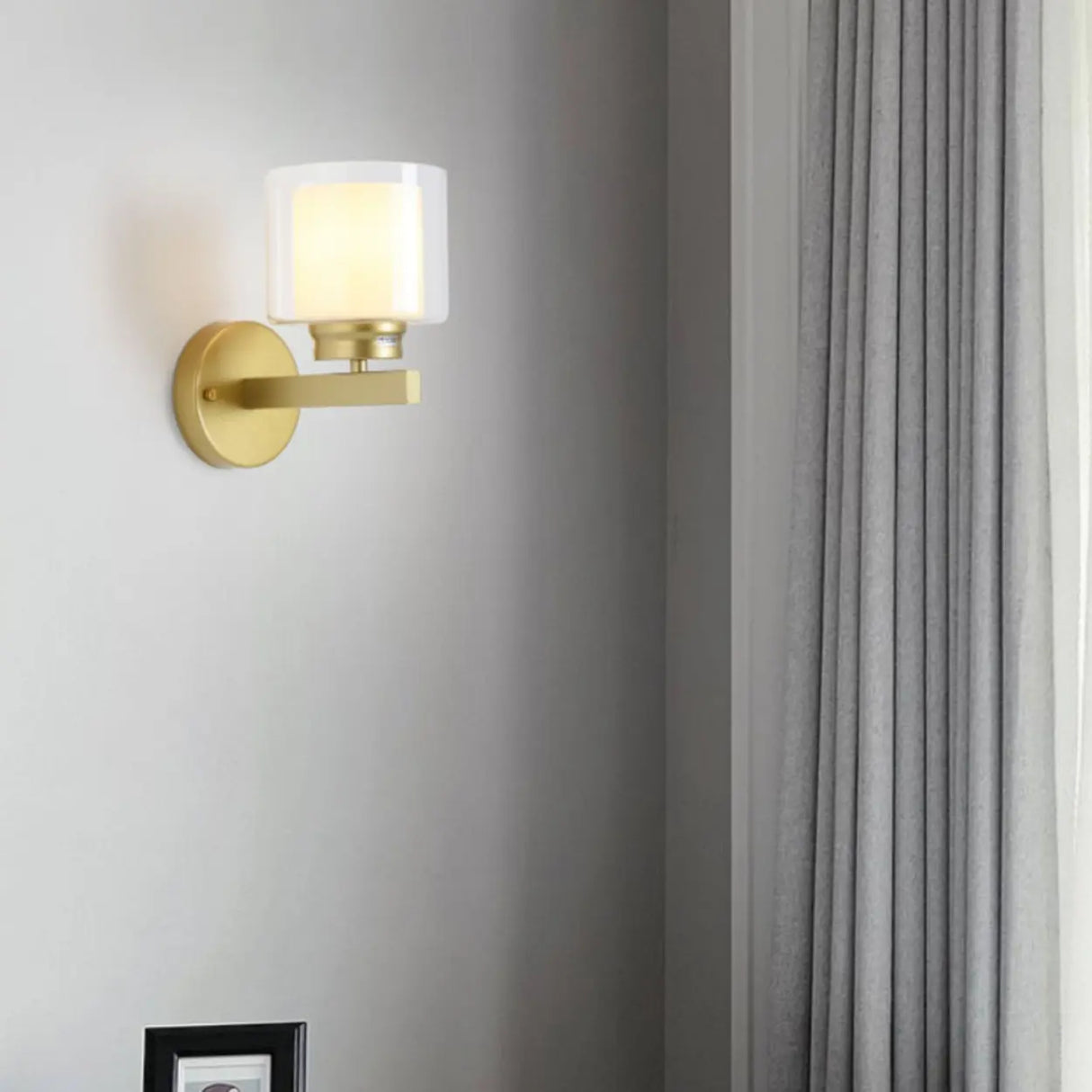 Sleek Gold Cylindrical Wall Sconce Lights Image - 11