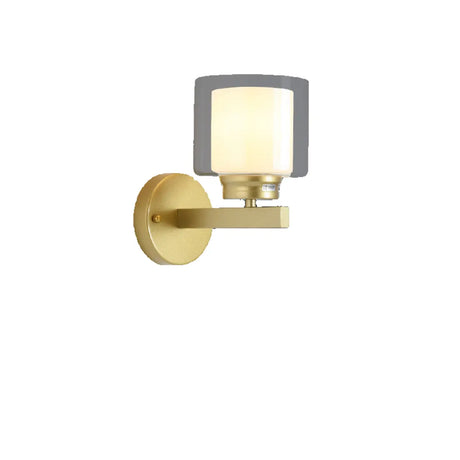 Sleek Gold Cylindrical Wall Sconce Lights Image - 2