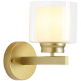 Sleek Gold Cylindrical Wall Sconce Lights Image - 6