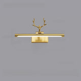 Sleek Gold Deer Antler LED Vanity Mirror Light Image - 12