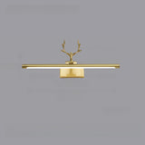 Sleek Gold Deer Antler LED Vanity Mirror Light Image - 13