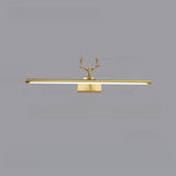 Sleek Gold Deer Antler LED Vanity Mirror Light Image - 14