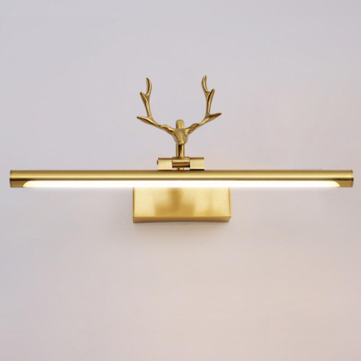 Sleek Gold Deer Antler LED Vanity Mirror Light Image - 16