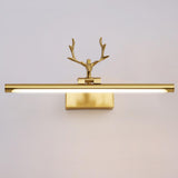 Sleek Gold Deer Antler LED Vanity Mirror Light Image - 16