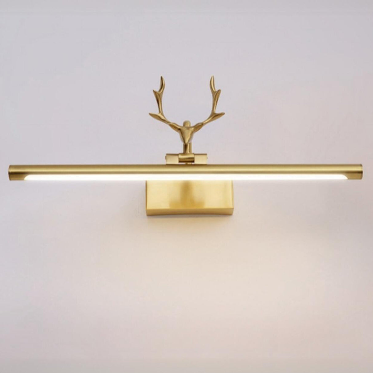 Sleek Gold Deer Antler LED Vanity Mirror Light Image - 18