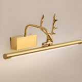 Sleek Gold Deer Antler LED Vanity Mirror Light Image - 19