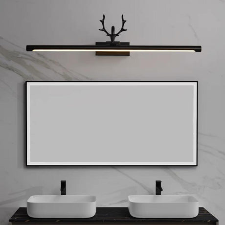 Sleek Gold Deer Antler LED Vanity Mirror Light Image - 2