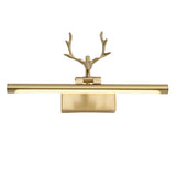 Sleek Gold Deer Antler LED Vanity Mirror Light Image - 5