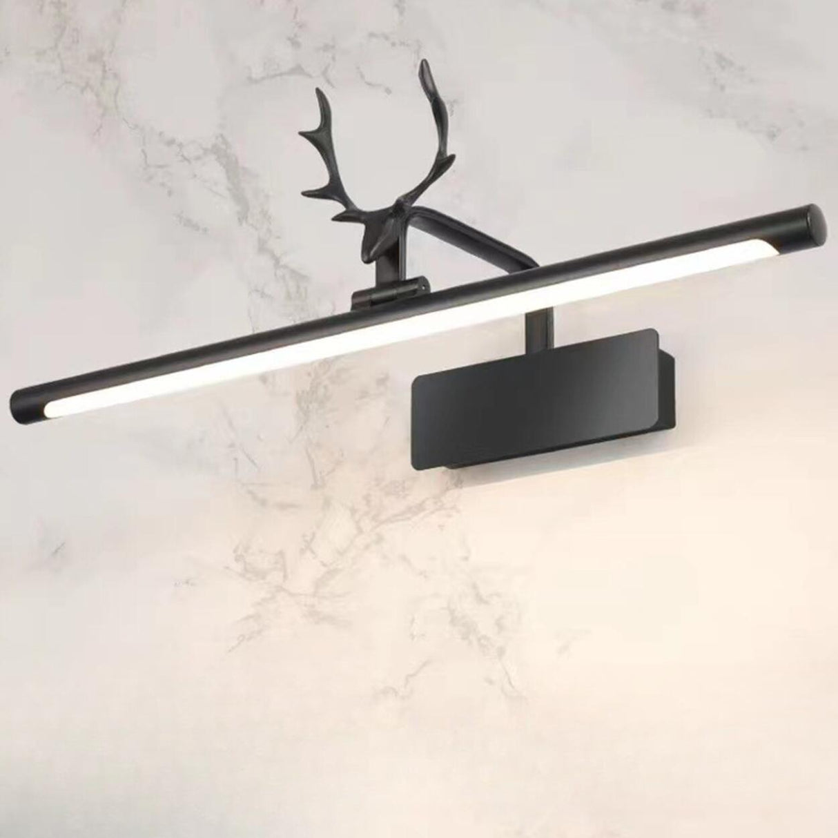 Sleek Gold Deer Antler LED Vanity Mirror Light Image - 7