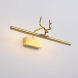 Sleek Gold Deer Antler LED Vanity Mirror Light Image - 8