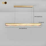 Sleek Gold Linear and Wavy Island Hanging Light #size