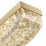 Sleek Gold Linear and Wavy Island Hanging Light Image - 8