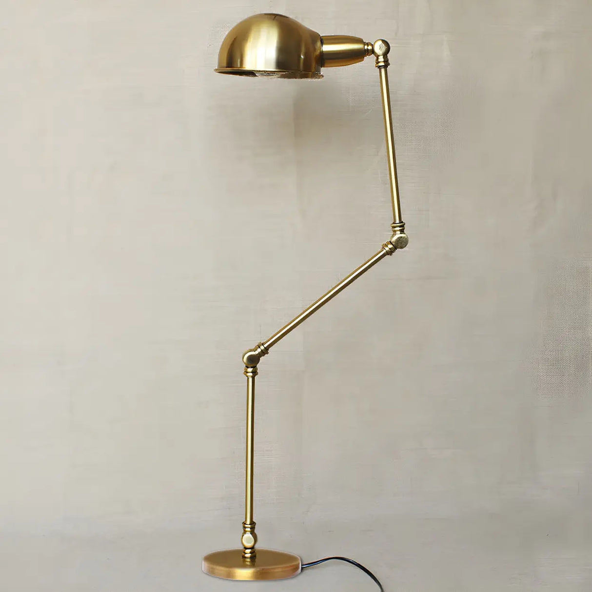 Sleek Golden Finish Brass Dome Adjustable Desk Lamp Image - 2