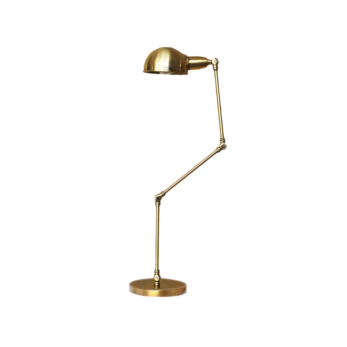 Sleek Golden Finish Brass Dome Adjustable Desk Lamp Image - 4