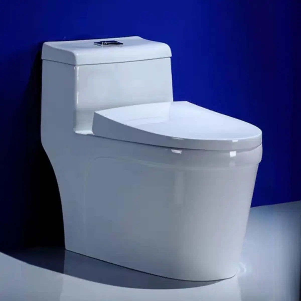 Sleek Gravity Flush Elongated Antimicrobial Seat Toilet Image - 1