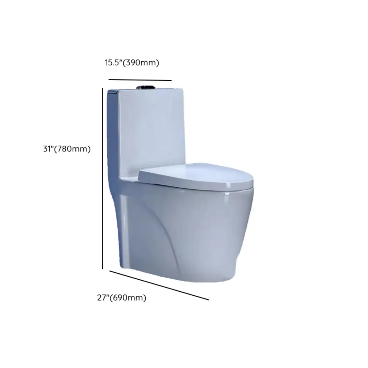 Sleek Gravity Flush Elongated Antimicrobial Seat Toilet 