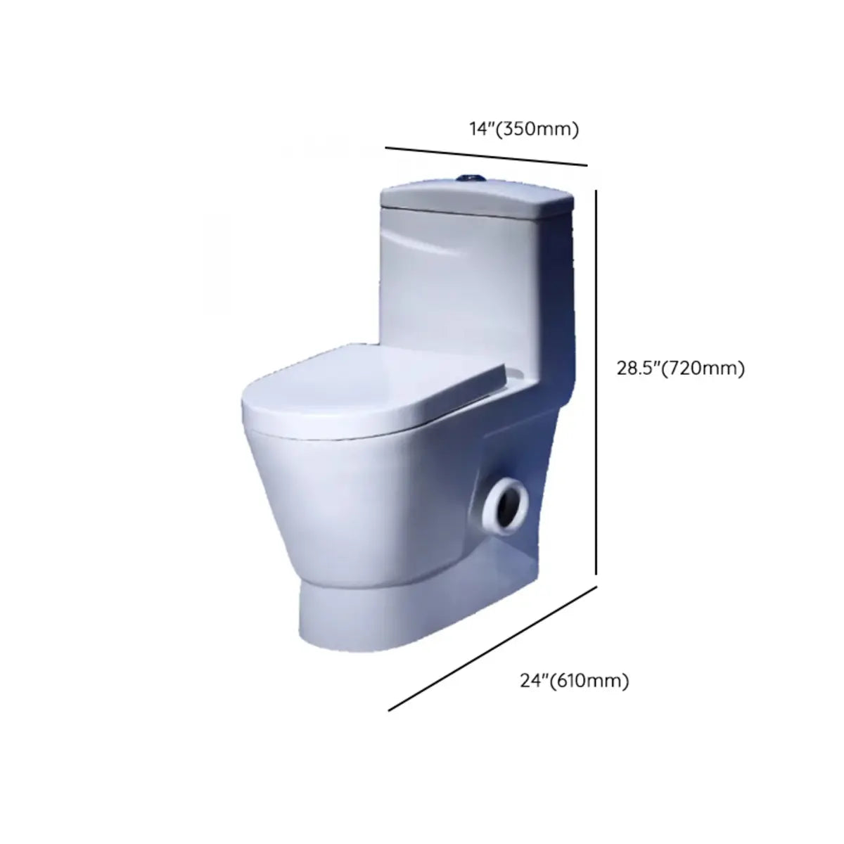 Sleek Gravity Flush Elongated Antimicrobial Seat Toilet Image - 12