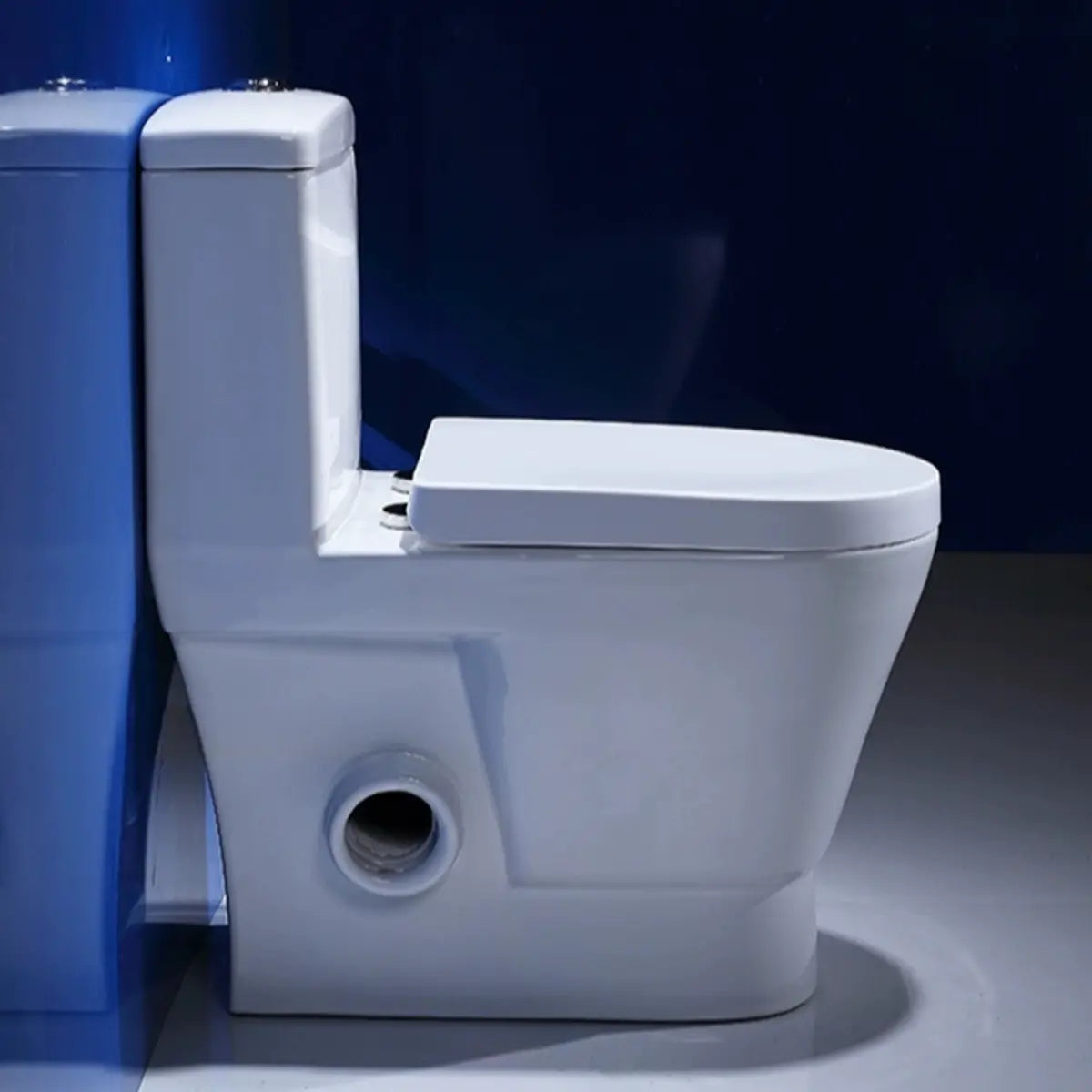 Sleek Gravity Flush Elongated Antimicrobial Seat Toilet Image - 4