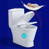 Sleek Gravity Flush Elongated Antimicrobial Seat Toilet Image - 7