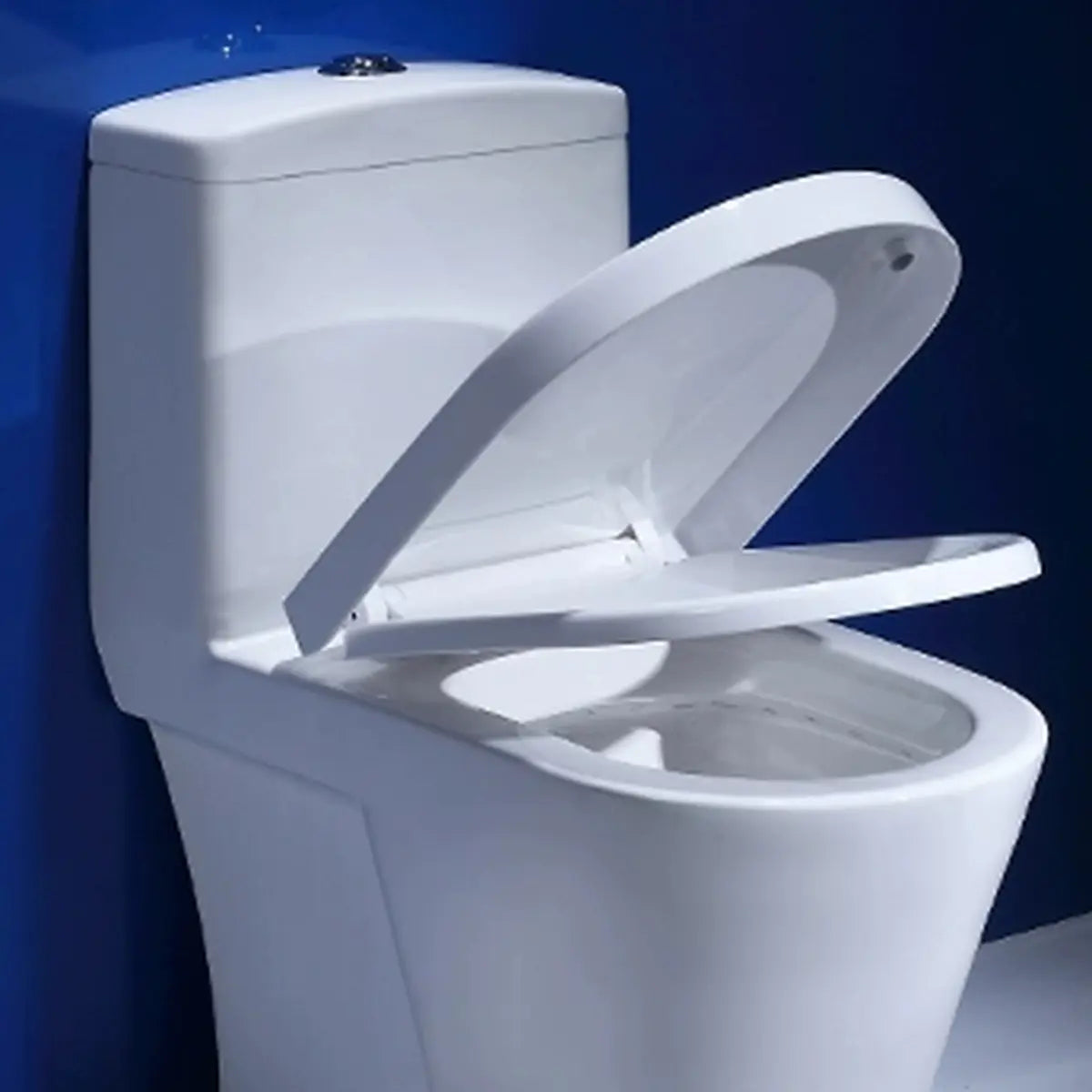 Sleek Gravity Flush Elongated Antimicrobial Seat Toilet Image - 8