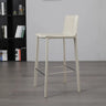 Sleek Leather Backrest Armless Bar Stool Light Gray Image - 4