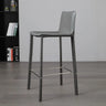 Sleek Leather Backrest Armless Bar Stool Light Gray Image - 5