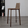 Sleek Leather Backrest Armless Bar Stool Light Gray Image - 7