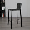 Sleek Leather Backrest Armless Bar Stool Light Gray Image - 9