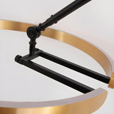 Sleek LED Gold Ring and Arched Metal Floor Lamp Image - 13