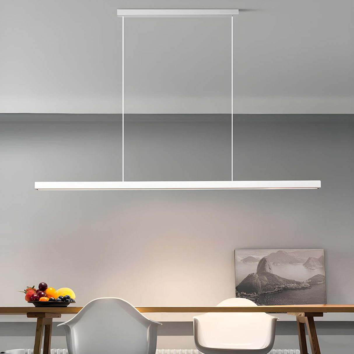 Sleek Linear Adjustable LED Island Pendant Light Image - 1