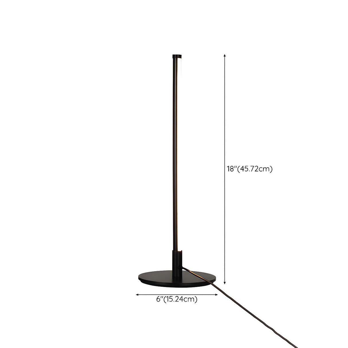 Sleek Linear Metal Base Candle Cordless Table Lamp 