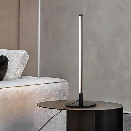 Sleek Linear Metal Base Candle Cordless Table Lamp Image - 2