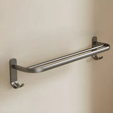 Sleek Metal Grey Bathroom Hardware Set with Shelves Image - 18