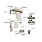 Sleek Metal Grey Bathroom Hardware Set with Shelves #size