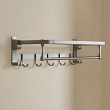 Sleek Metal Grey Bathroom Hardware Set with Shelves Image - 3