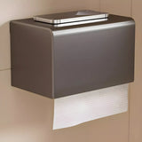 Sleek Metal Grey Bathroom Hardware Set with Shelves Image - 7