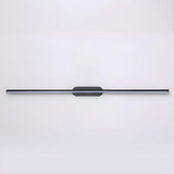 Sleek Minimalist Black Linear LED Vanity Light Image - 6