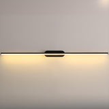 Sleek Minimalist Black Linear LED Vanity Light Image - 7