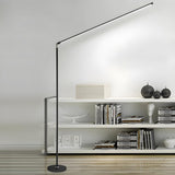 Sleek Minimalist Black Linear Metal LED Floor Lamp Image - 1